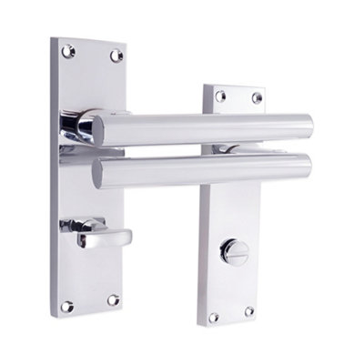B&Q -  Jura Lever On Backplate Bathroom Polished Chrome