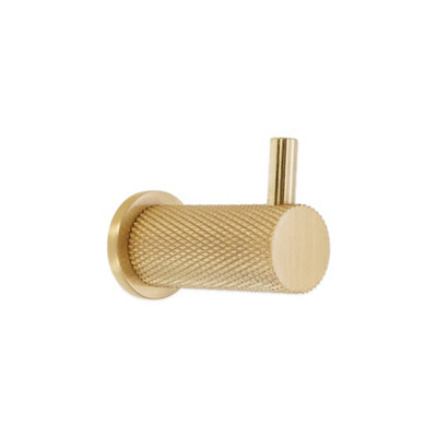 B&Q -  Jewel Knurlmond Coat Hook Satin Brass