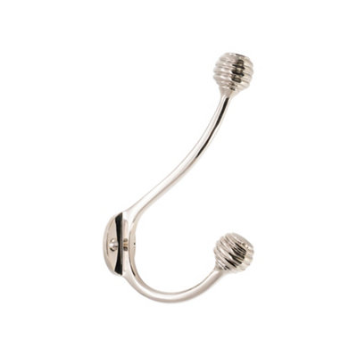 B&Q -  Beehive Twin Coat Hook Polished Nickel
