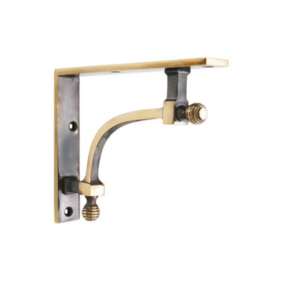 B&Q -  Beehive Medium Shelf Bracket Aged Brass (Sold In Pairs)