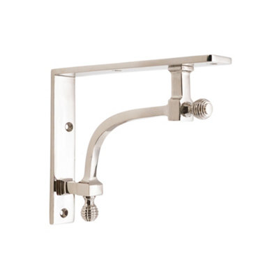 B&Q -  Beehive Medium Shelf Bracket Polished Nickel (Sold In Pairs)