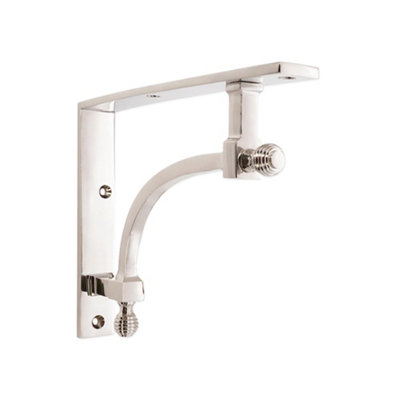 B&Q -  Beehive Large Shelf Bracket Polished Nickel (Sold In Pairs)