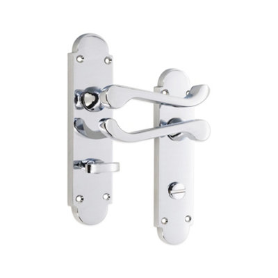 B&Q -  Oakley Lever On Backplate Bathroom Polished Chrome