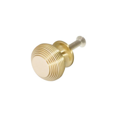 Spira Brass - Beehive Cupboard Knob - Solid Brass - Satin Brass - 38mm - Image 4