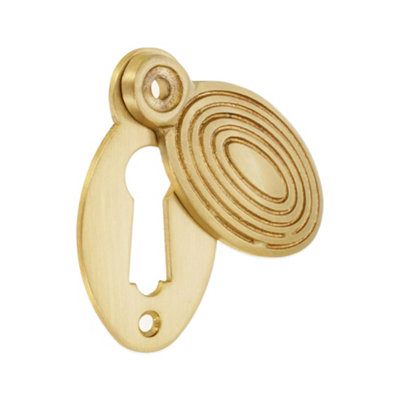 Spira Brass - Oval Beehive Escutcheon - Satin Brass - 55mm - Image 4