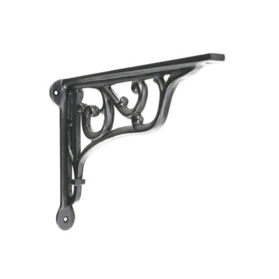 B&Q -  Edwardian Scroll Shelf Bracket Black (Sold In Pairs)