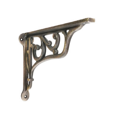 B&Q -  Edwardian Scroll Shelf Bracket Matt Antique (Sold In Pairs)