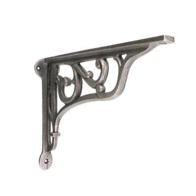 B&Q -  Edwardian Scroll Shelf Bracket Pewter (Sold In Pairs)