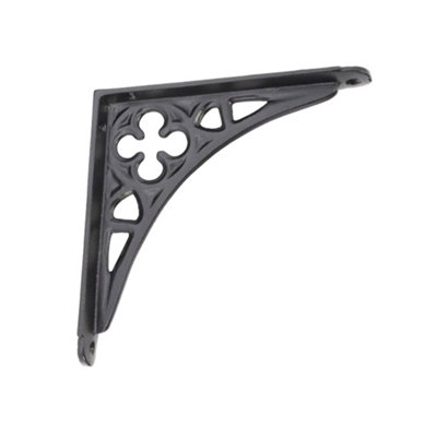 Spira Brass Victorian Gothic Shelf Bracket Black (Sold In Pairs)