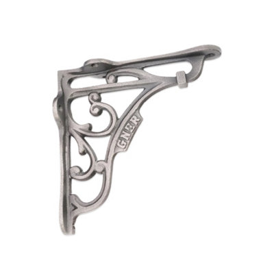 Spira Brass Gner Shelf Bracket Pewter 125X125mm (Sold In Pairs) from B&Q