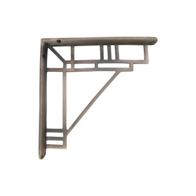 Spira Brass Art Deco Shelf Bracket Matt Antique (Sold In Pairs) from B&Q