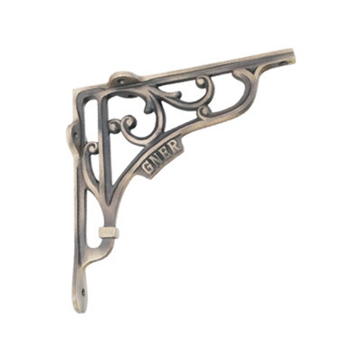 Spira Brass Gner Shelf Bracket Matt Antique 180X180mm (Sold In Pairs) from B&Q