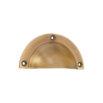 Spira Brass Crescent Drawer Cup Pull Antique Brass from B&Q