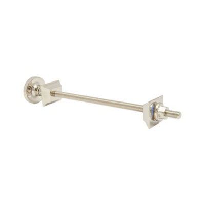 Spira Brass Cast Iron Radiator Brass Wall Stay Bracket Polished Nickel from B&Q