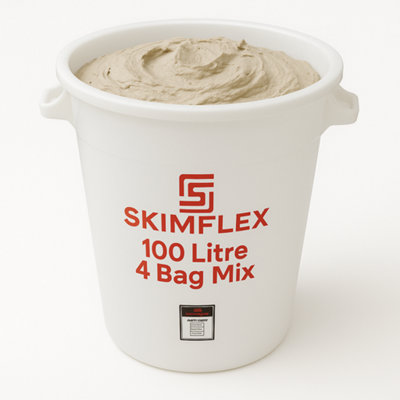 Skimflex 100L Mixing Bucket Heavy Duty Plastic Builders Tub For Plaster Cement Mortar And Concrete from B&Q
