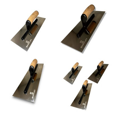 Skimflex Plastering Finishing Trowel Bundle 11,13,16" Cork Handle Stainless Steel from B&Q
