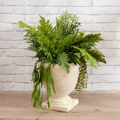 Scottish Everlastings Ltd. Scottish Everlastings Artificial 70Cm Mixed Fern Urn from B&Q