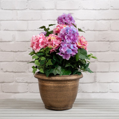 Scottish Everlastings Ltd. Scottish Everlastings Artificial 55Cm Pink/purple Hydrangea In Pot from B&Q