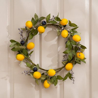 Scottish Everlastings Ltd. Scottish Everlastings Artificial 46Cm Lemon & Berry Wreath from B&Q