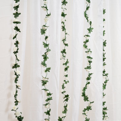 B&Q - Scottish Everlastings Ltd. Scottish Everlastings 180Cm Artificial White Mini Rose GarlandPack Of 6