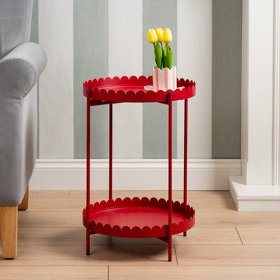 Scottish Everlastings Ltd. Scottish Everlastings Artificial Round Scallop Table Red