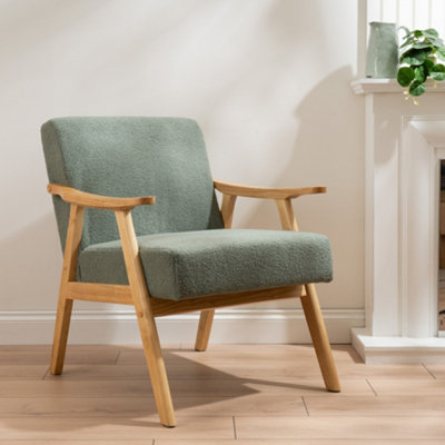 Scottish Everlastings Ltd. Scottish Everlastings Light Green Boucle Chair (Flat Arms) from B&Q