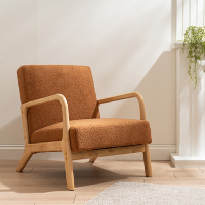 Scottish Everlastings Ltd. Scottish Everlastings Caramel Boucle Chair (Curved Arms) from B&Q