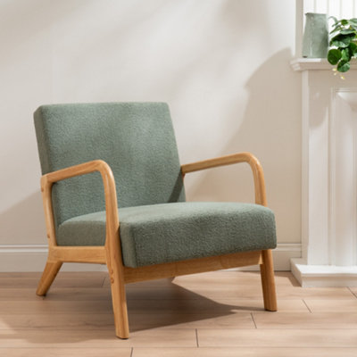 Scottish Everlastings Ltd. Scottish Everlastings Light Green Boucle Chair (Curved Arms) from B&Q