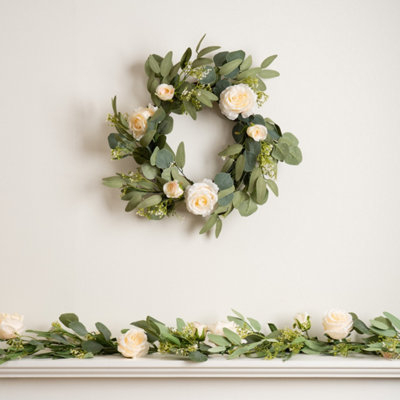 Scottish Everlastings Ltd. Scottish Everlastings Artificial 150Cm Eucalyptus And Rose Garland from B&Q