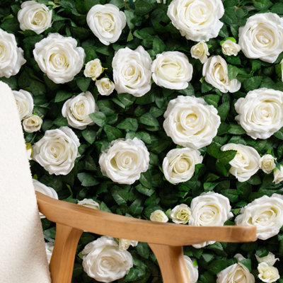 Scottish Everlastings Ltd. Scottish Everlastings 60X40Cm Artificial Rose+Foliage Flower Wall Backdrop PanelPack Of 2 from B&Q
