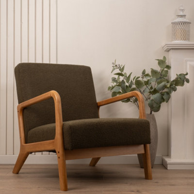 Scottish Everlastings Ltd. Scottish Everlastings Green Boucle Chair (Curved Arms) from B&Q