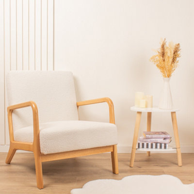 Scottish Everlastings Ltd. Scottish Everlastings Cream Boucle Chair (Curved Arms) from B&Q