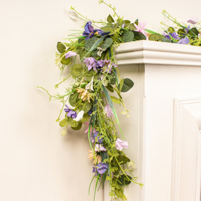 Scottish Everlastings Ltd. Scottish Everlastings 150Cm Artificial Spring Purple Floral Garland from B&Q