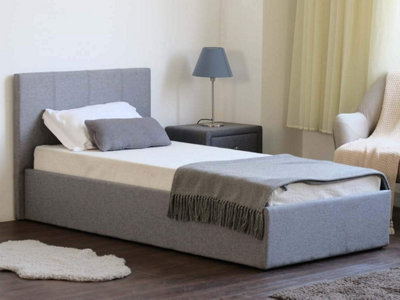 Home Treats Side Lift Ottoman Bed Frame Single With Under Bed Storage & Mattress