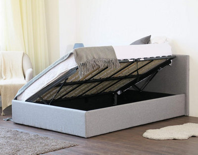 Home Treats Side Lift Ottoman Bed Frame Double Storage Bed With Mattress