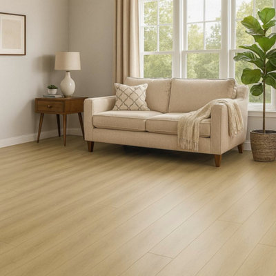 B&Q -  Laminate Flooring Planks Floorboard Planks Waterproof Solid Planks Natural Oak Laminate 122 X 20Cm 1.47 M²