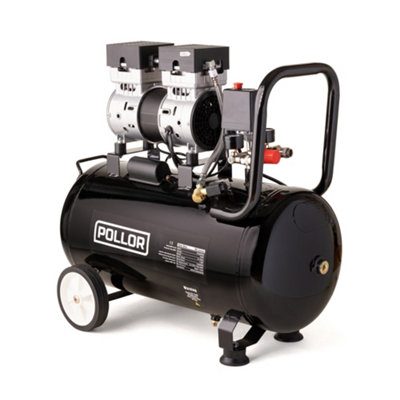 Pollor Air Compressor 50L Silent Low Noise 5.2 Cfm Oil Free 50 Litre 115Psi 8 Bar