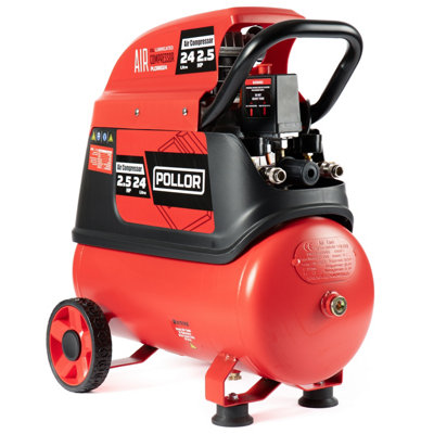 Pollor Air Compressor 24 Litre Direct Drive 9.6Cfm 24L 115Psi 8 Bar 2.5Hp Portable from B&Q