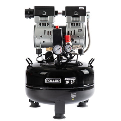 Pollor 16L Vertical Silent Air Compressor Oil Free 5.2 Cfm 8 Bar 115Psi Low Noise