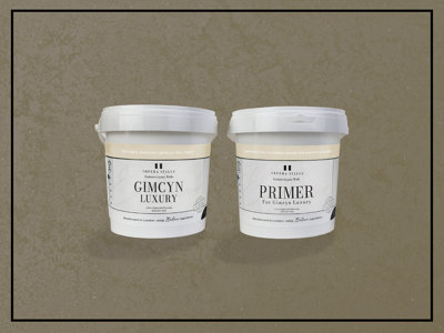 B&Q -  Gimcyn Luxury- TexturedMetallicIridescent Wall Paint Bundle. Includes Paint And PrimerCovers 5SqmIn Colour Serpentine