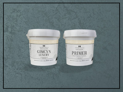 B&Q -  Gimcyn Luxury- TexturedMetallicIridescent Wall Paint Bundle. Includes Paint And PrimerCovers 5SqmIn Colour Aquamarine