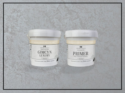 B&Q -  Gimcyn Luxury- TexturedMetallicIridescent Wall Paint Bundle. Includes Paint And PrimerCovers 5SqmIn Colour Moissanite