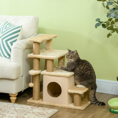 B&Q -  Dog Steps For Bed 4 Step Pet Stairs Cat House With Detachable Cover