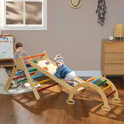 AIYAPLAY Toddler Climbing Frame 5 in 1 Wood Ramp Arch - Image 5