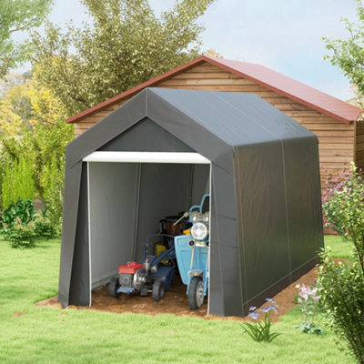 Outsunny 2.1 X 3.6(M) Portable Shed, Waterproof And Heavy Duty Dark Grey