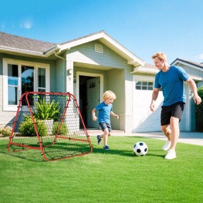B&Q -  Rebounder Net Football Target Goal With Adjustable AnglesRed