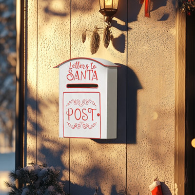 Homcom Christmas Post Box Wall Mounted Santa Mailbox For Xmas Decoration from B&Q