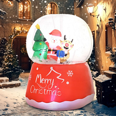 5.5ft Christmas Inflatable Crystal Ball with LED Lights for Party Red - Image 10