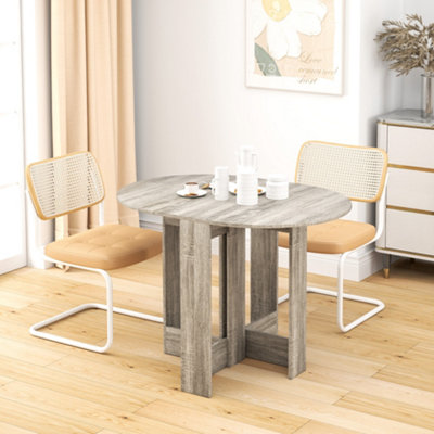 Homcom Folding Dining Table Foldable Drop Leaf Dinner Table For Kitchen Grey from B&Q