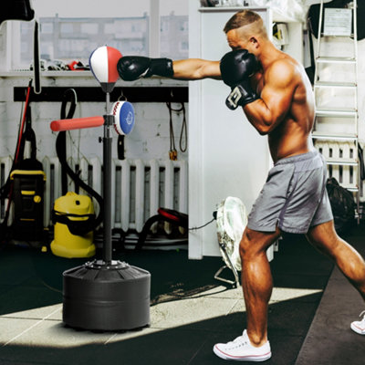 Sportnow Adjustable Speed Bag With Stand, Reflex Bar, Multicoloured